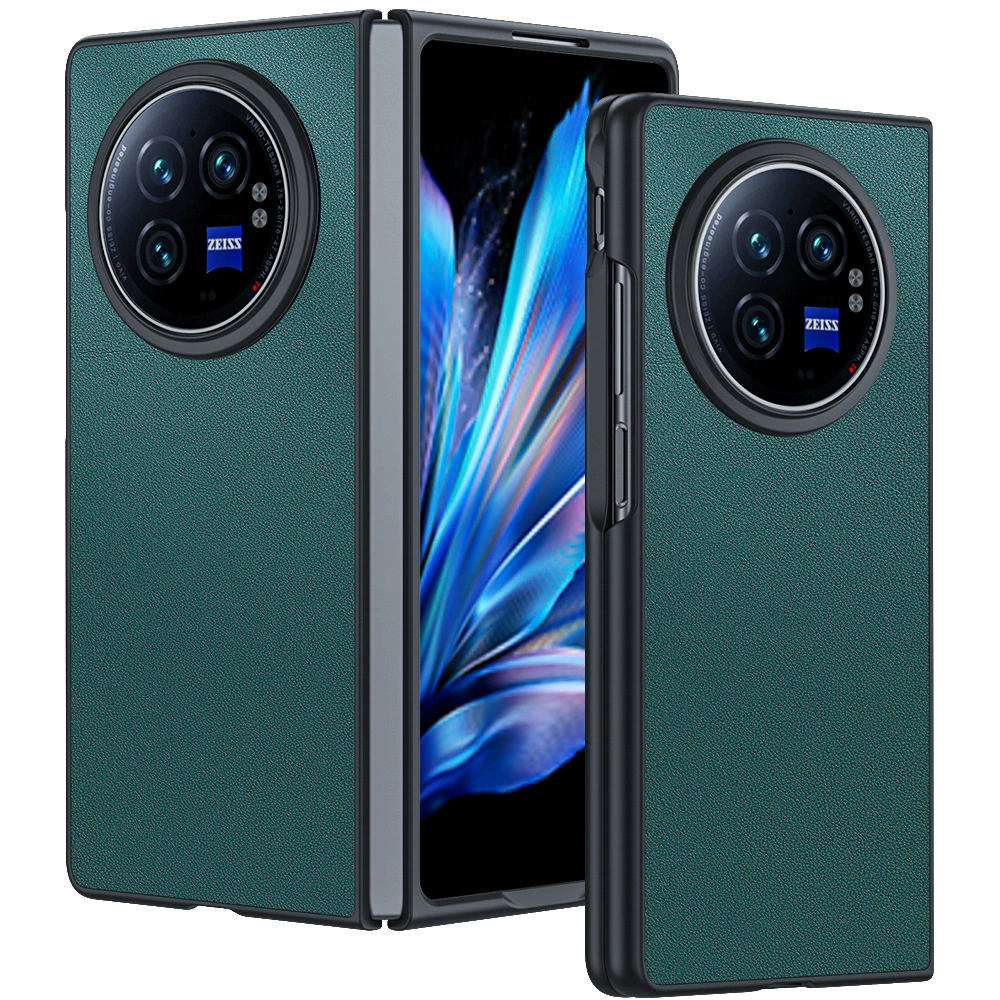 Защита корпуса телефона Vivoxfold3Pro: кожаный чехол на магните против падений, ультра‑тонкий чехол из телячьей кожи