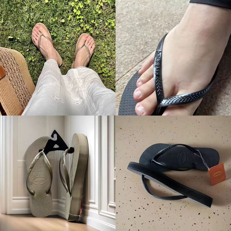 Now Havana solid color women's thick-soled flip-flops indoor and outdoor clip-on red net INS wind slippers factory wholesale