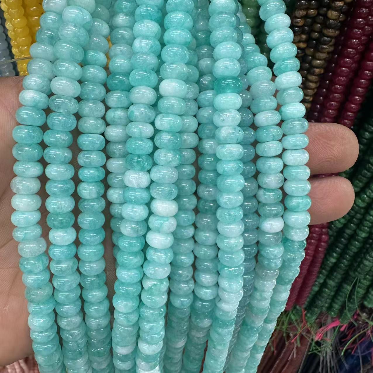 Cross-border abacus beads 5*8mm white stone optimization abacus beads loose beads diy jewelry clothing accessories this finished product separation beads