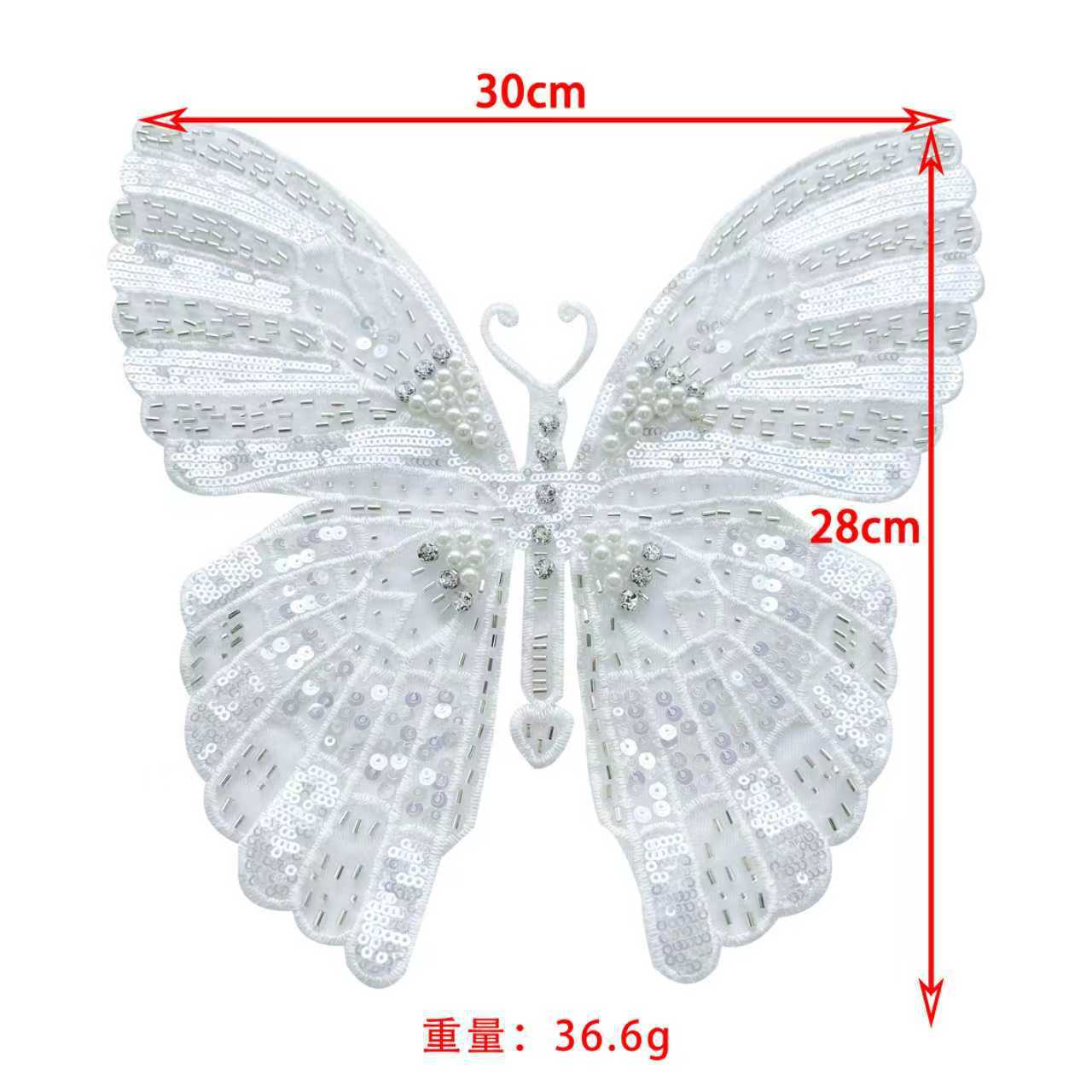 Venta caliente de malla blanca mariposa bordada pegatinas de tela vestido de ropa DIY parche decorativo Accesorios apliques Accesorios image 6