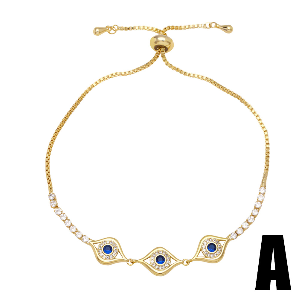 Fashion Eye Copper Bracelets Gold Plated Zircon Copper Bracelets