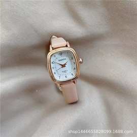 批发简约文艺百搭显白小表盘初高中学生手表直播跨境小红书货源