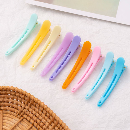 Korean plastic crocodile clip, candy-colored hair clip, hairdressing duckbill clip, one-word clip, side clip, colorful bangs clip, small gift