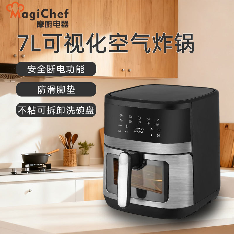 Manufacturer Supplies Visual 7L Air Fryer Household New Large-Capacity Oil-Free Multi-Function Smart Oven All-In-One