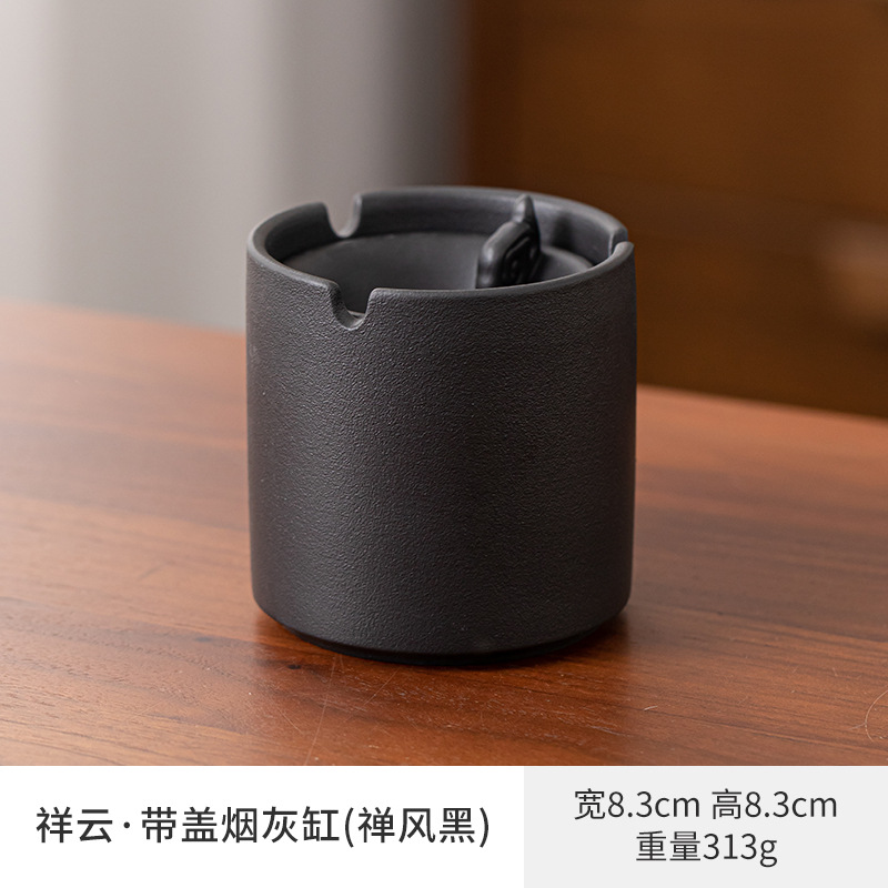 Cenicero de cerámica de gran tamaño, personalidad creativa, hogar retro estilo chino, sala de estar de lujo ligera, cenicero de tendencia de oficina