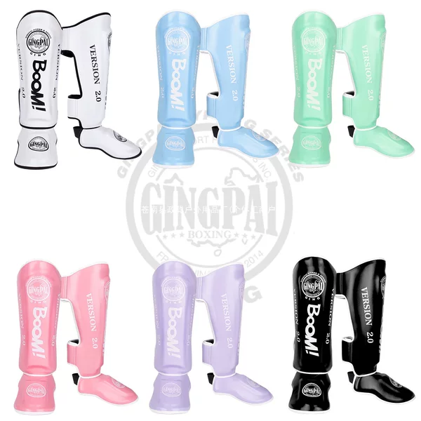 Muay Thai shin guards, boxing and kickboxing foot protectors, children's and adult combat training shin guards, fighting ankle protectors, thickened protective gear