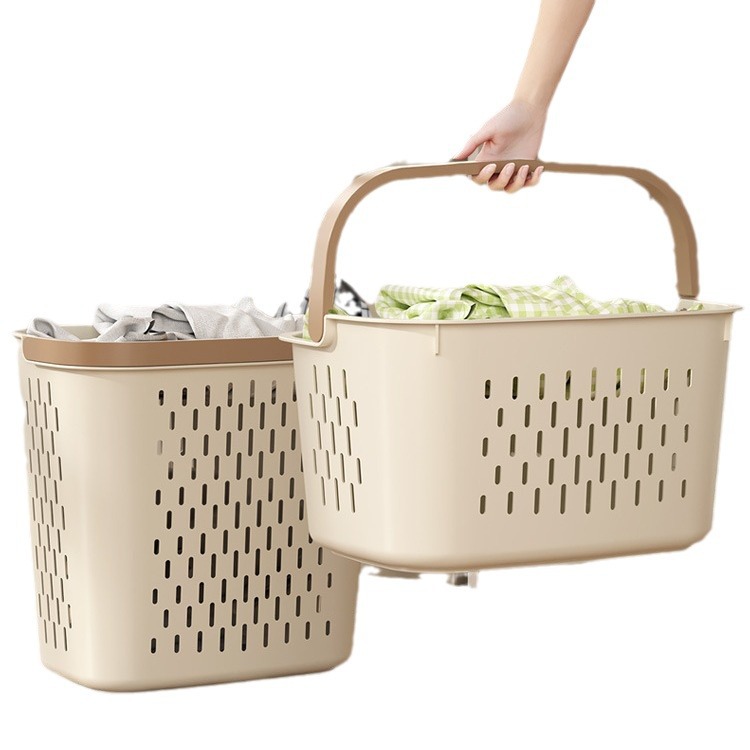 Cesta de ropa sucia PP cesto de almacenamiento de gran tamaño dormitorio baño cesto de lavandería cesto de almacenamiento de mano cesto de ropa sucia ventilada doméstica