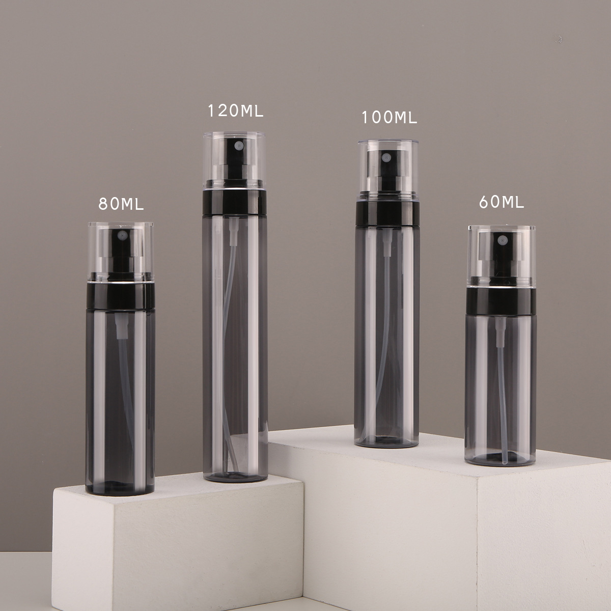 60/80/120ml半透黑纳米喷雾瓶粉色100ml爽肤补水化妆品塑料分装瓶
