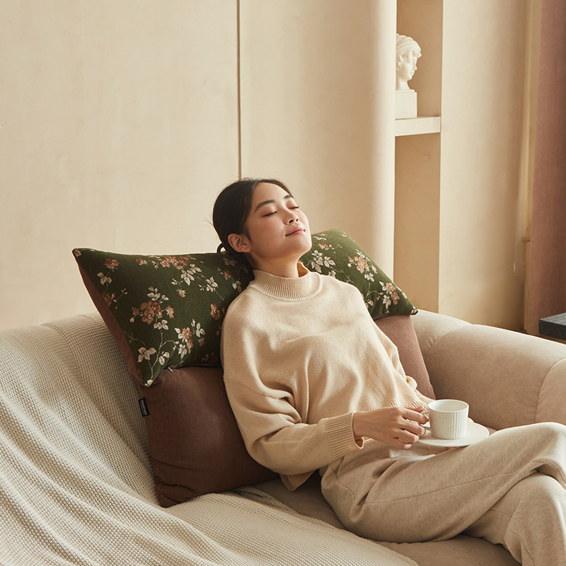 Maillard Living Room Sofa Cushion Lumbar Pillow Headboard Long Pillow Bay Window Long Strip Pillow Homestay Soft Decoration Backrest Removable and Washable