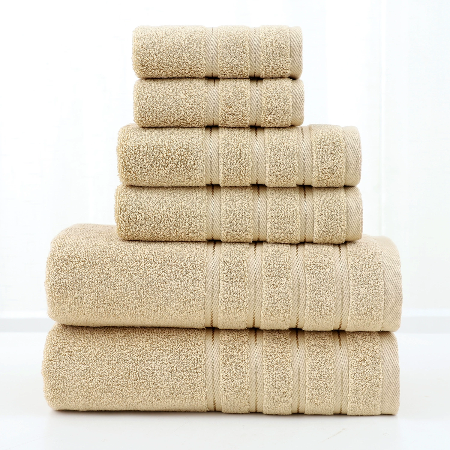 Cotton Bath Towel Set, 3-piece thickened kit — square, hand towel, bath towel (multiple colors)