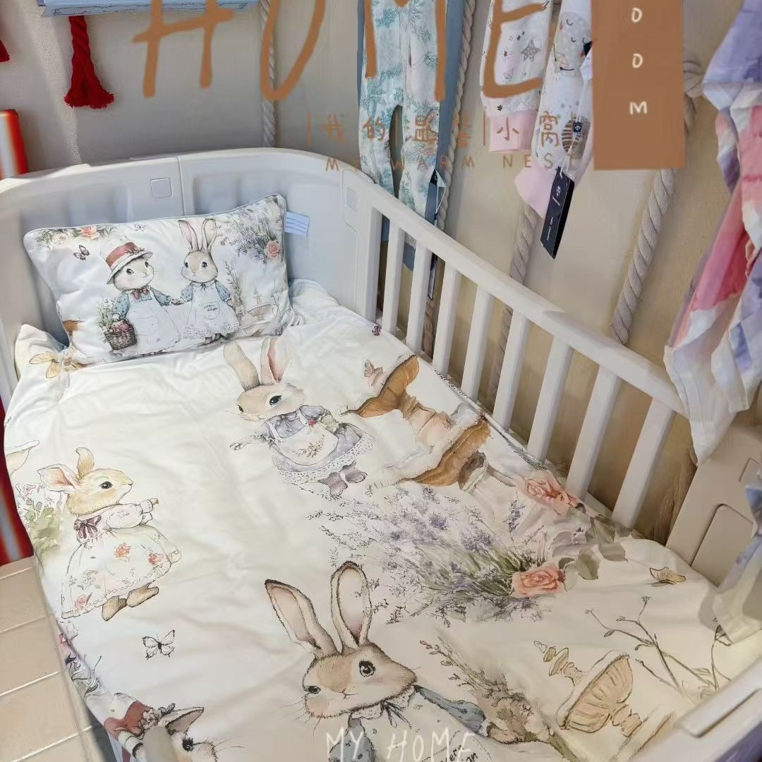 Mmkid Classy Kidsren's Room Bedding 60S Super Soft Long-Staple Cotton Kindergarten Bed Sheetss Cotton Quilt Core Pillow Set