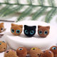 Flocking autumn and winter big eyes owl kitten acrylic beaded diy mobile phone chain beaded pen accessories