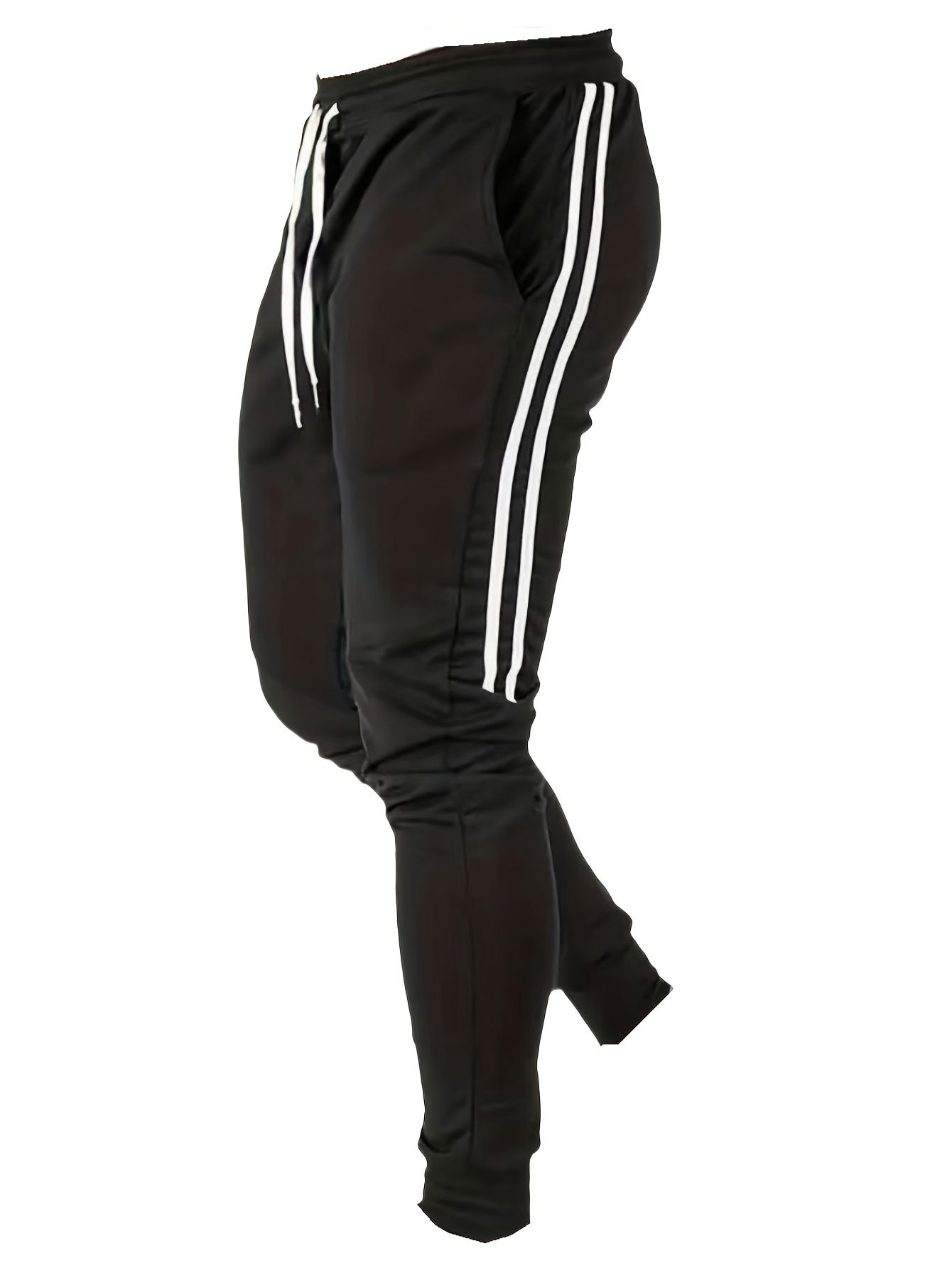 [Cross-border Special Edition] [Xiyin Hot Selling Item] Two-stripe fleece-lined skinny jeans, winter fleece-lined cotton pants for men