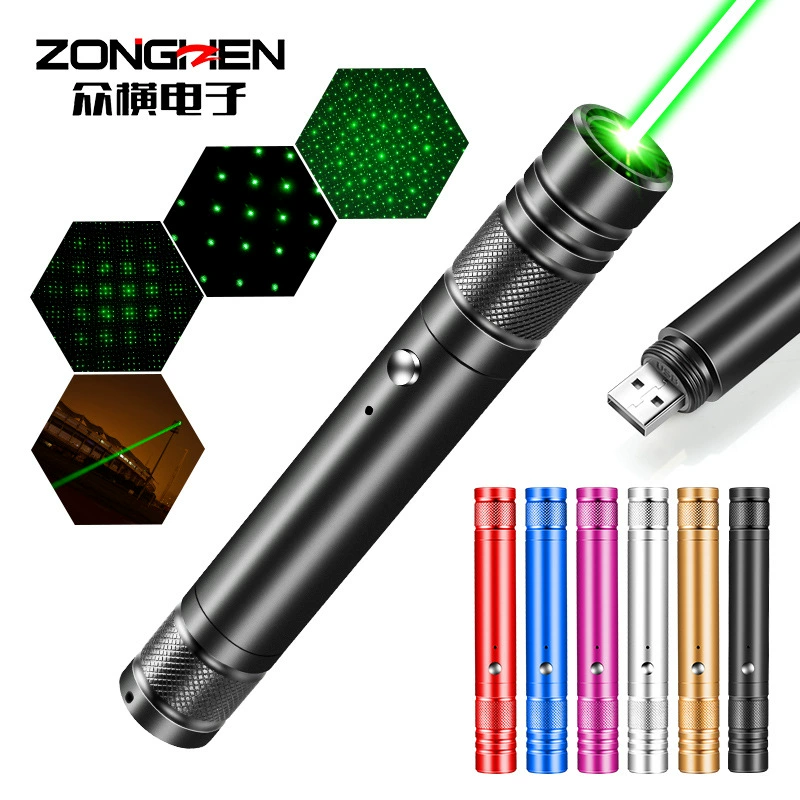 Лазерный фонарик наружный лазерный указатель USB зарядный лазерный свет полный звездный мощный зеленый свет лазерный указатель