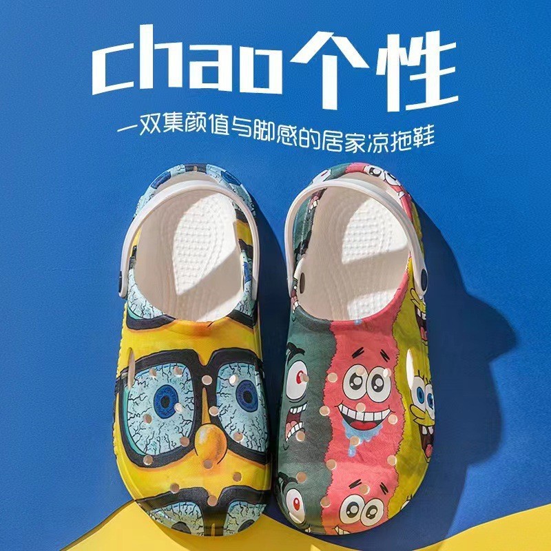 Zapatos con agujeros de verano, tendencia de los hombres, sandalias de Baotou huecas de fondo suave antideslizante, ropa exterior, pantuflas de los hombres de playa de fondo grueso al por mayor