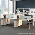 办公室办公桌子简约现代屏风工位带柜员工桌家具人位职员桌椅组合