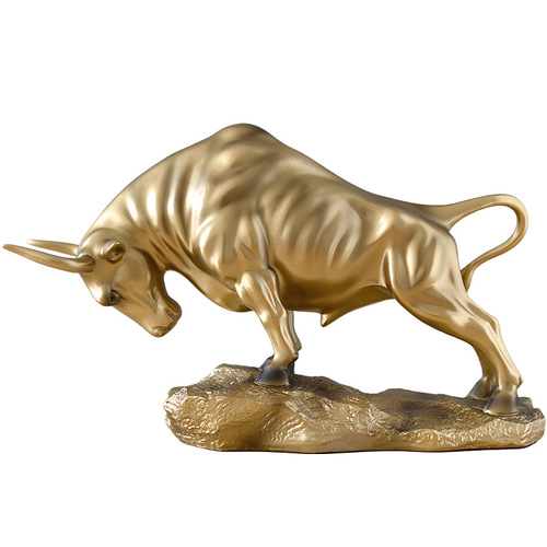 Lucky Taurus Decorative Ornaments Creative Modern Ox Office Desktop Business High-End Bookcase Bull Market Home Accessories