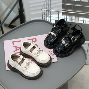 Spring and Autumn Anti-Skid Rubber 12-18 Years Old Children's Pu Leather Shoes Casual Velcro