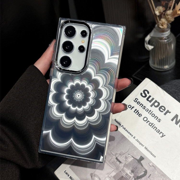 Cross-Border Applicable Samsung S26Ultra Mobile Phone Case Laser Phantom Flower Electroplated Lens S25/S24S23 Protective Case