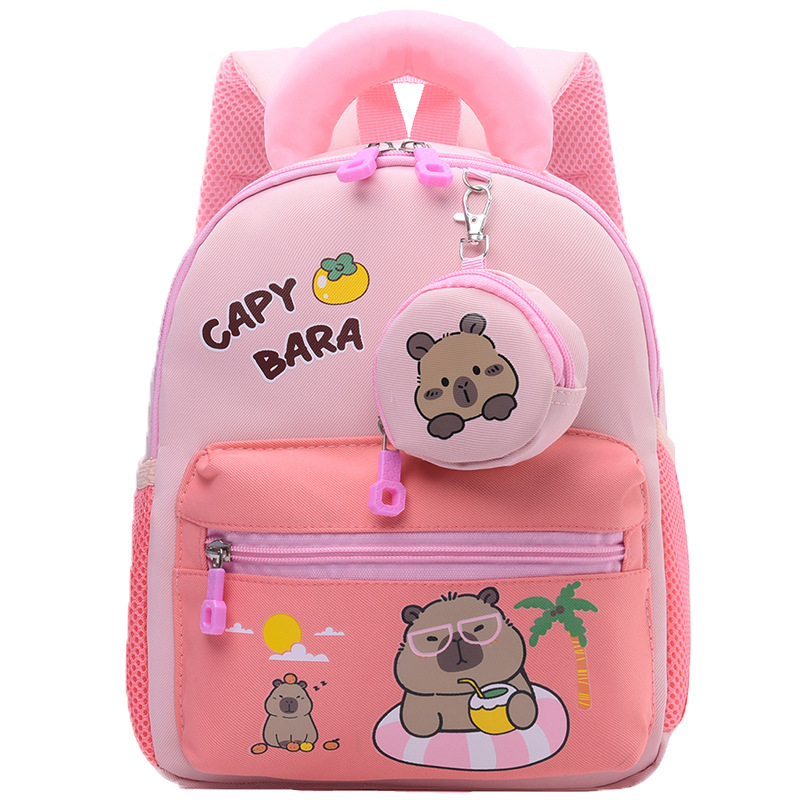 Mochila para niñas lindas, nueva mochila infantil Capibara, mochila transpirable para niños de 3 años y 5 años