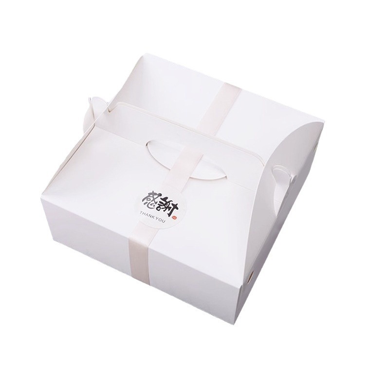 Caja de pastel de queso portátil blanca Caja de postre cuadrada de 6 pulgadas y 8 pulgadas Caja de embalaje de embrión de pastel vasco Caja de embalaje