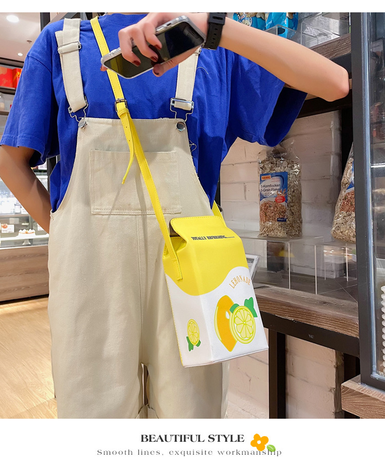 Small Pu Leather Fruit Square Buckle Crossbody Bag display picture 4