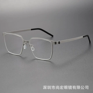 无螺丝眼镜框林德同款9637大框显瘦男时尚纯钛近视光学眼镜架女潮