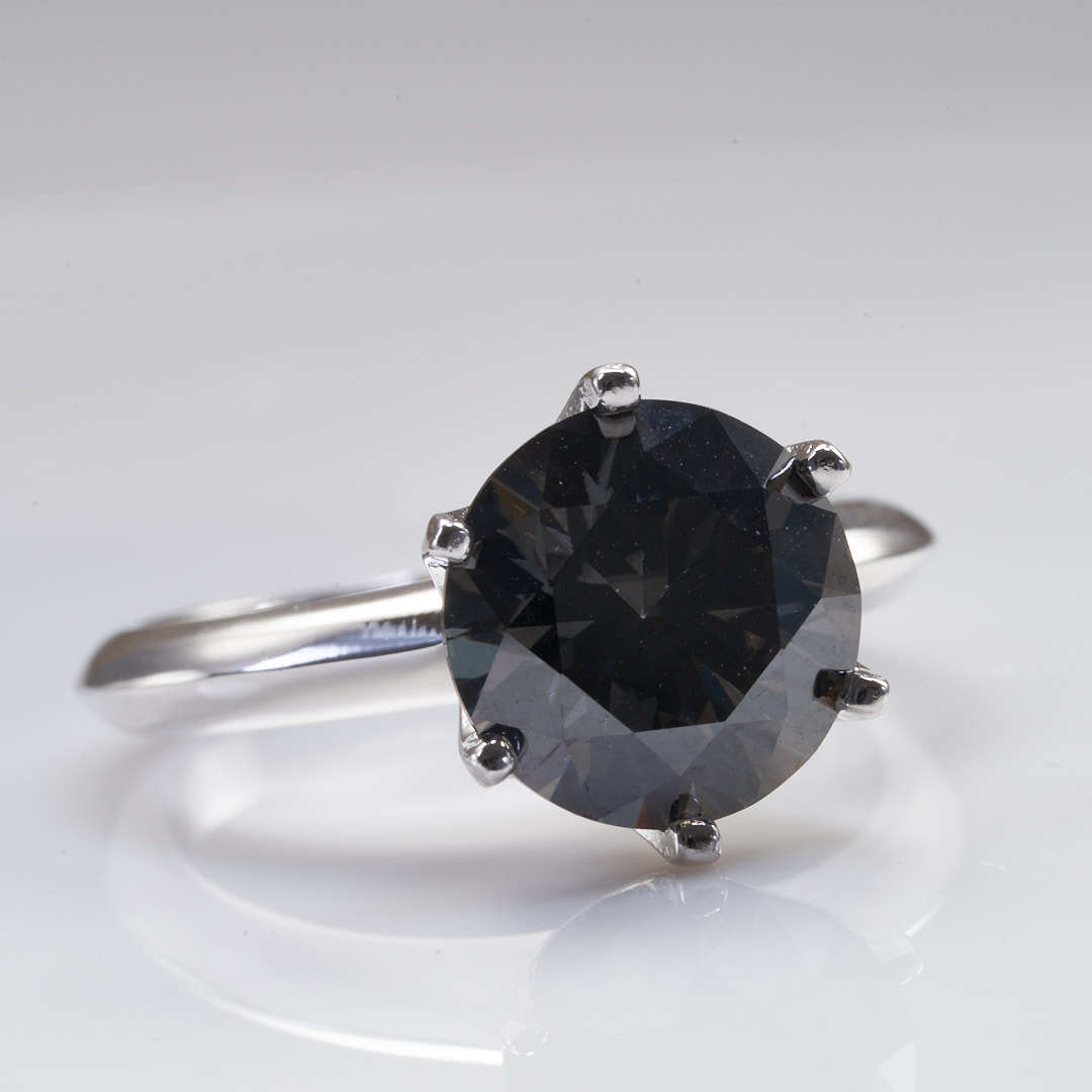 Anillo de diamante gris limón amarillo de color moissanita americana soporte al por mayor de un cabello