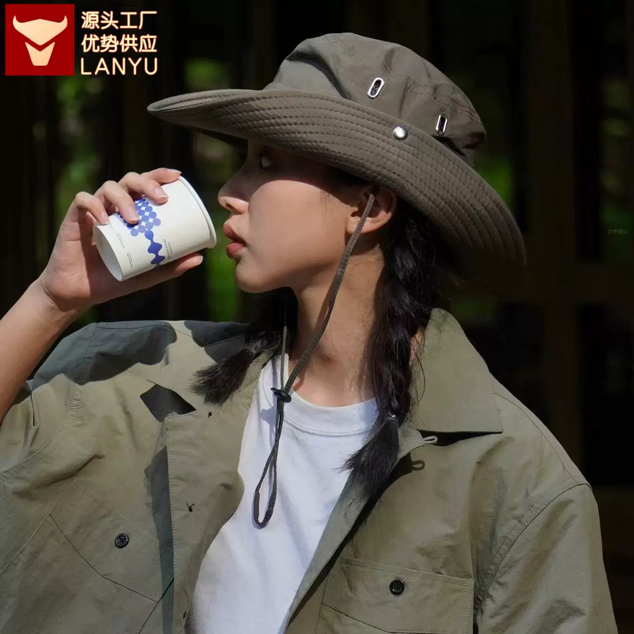 帽子渔夫帽户外登山防晒时尚批发大头围草帽遮阳帽男女护颈潮夏季