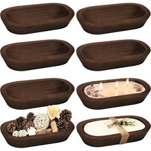 木制碗  9.5英寸木制装饰蜡烛碗碗复古桐木碗用于家庭用