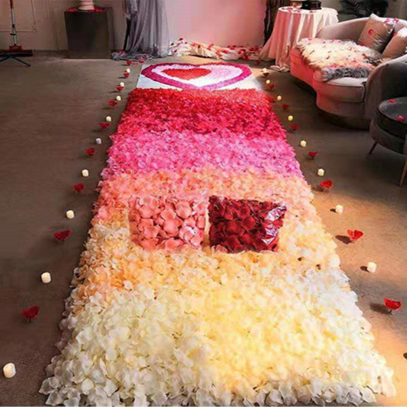 バラの花びら、造花、結婚式の告白、手振り花、バレンタインデーのプロポーズ、ロマンチックな結婚式の部屋のステージレイアウト|undefined