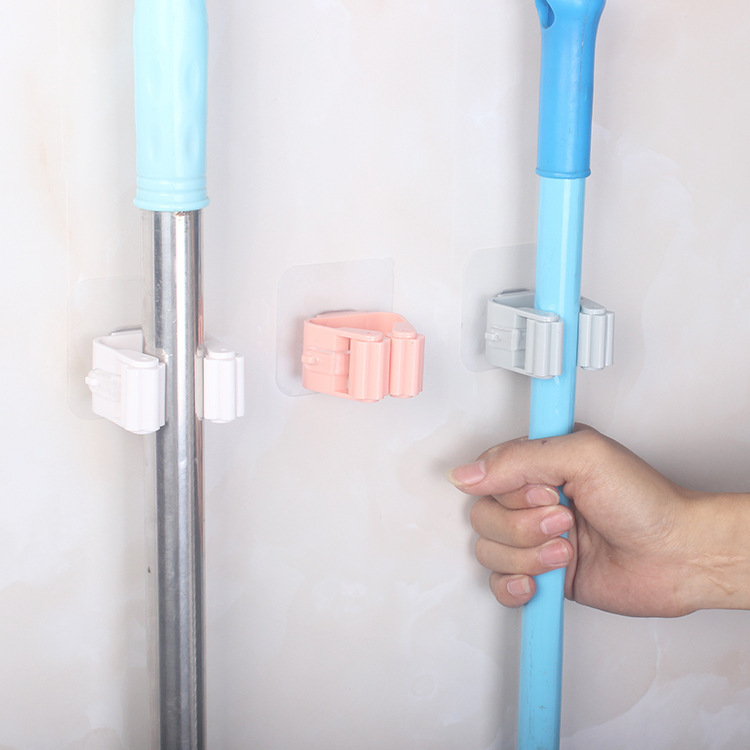 Strong Adhesive No-Drill Sticky Hook, Traceless Mop Holder Storage Hook, Bathroom Wall-Mounted Broom Holder Strong Adhesive No-Drill Sticky Hook, Traceless Mop Holder Storage Hook, Bathroom Wall-Mounted Broom Holder