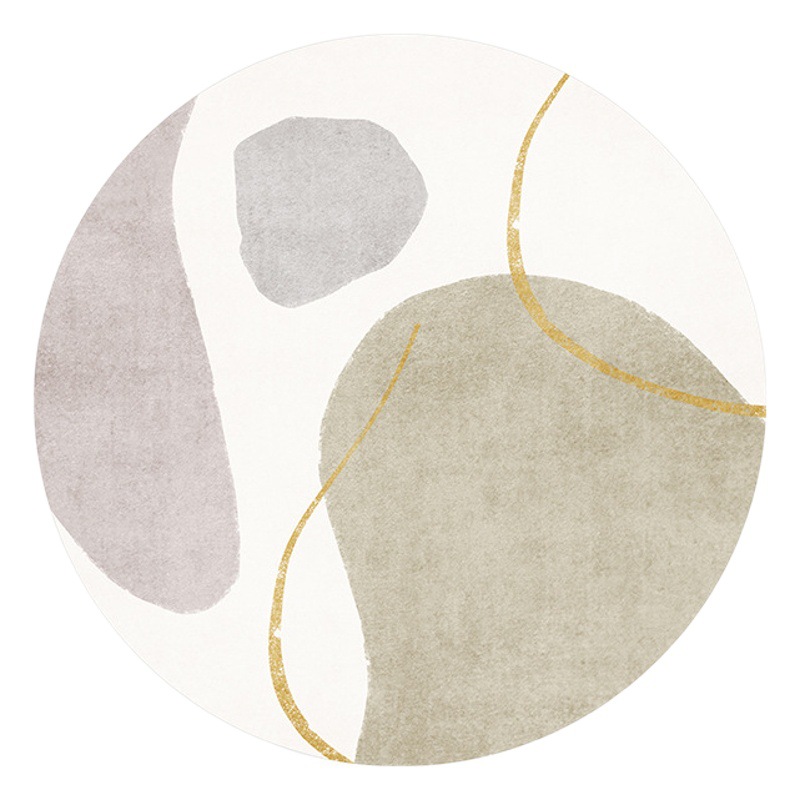 Alfombra redonda de lujo ligero sala de estar sofá estudio ins vestidor silla dormitorio cama computadora silla manta redonda alfombra redonda