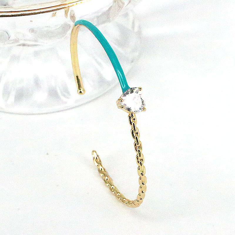 Fashion Geometric Copper Stoving Varnish Gold Plated Zircon Bangle