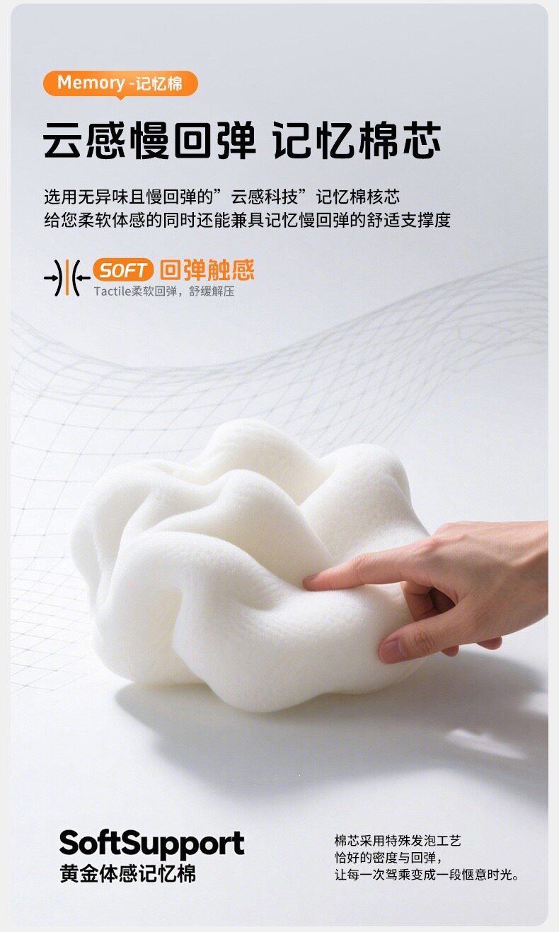High-Quality Car Lumbar Support Cushion for Mercedes-Benz, Aito, and Li Auto, Driver's Seat Support, Memory Foam Cushion, Breathable