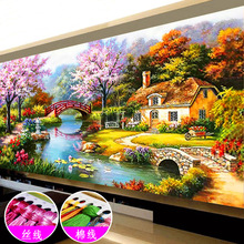 蒙娜丽莎印花十字绣2020新款线绣田园风景画花园小屋欧式梦幻家园