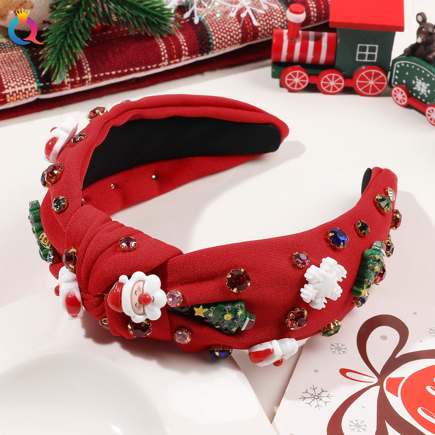 Weihnachts-haarreif Mit Strass Und Perlen Für Damen_voghion.com