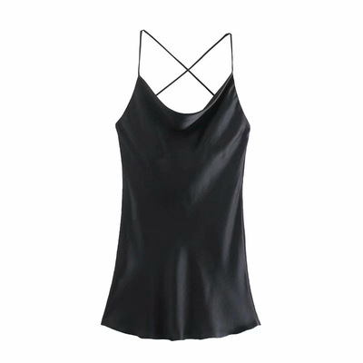Silk Satin Backless Dress Image 7
