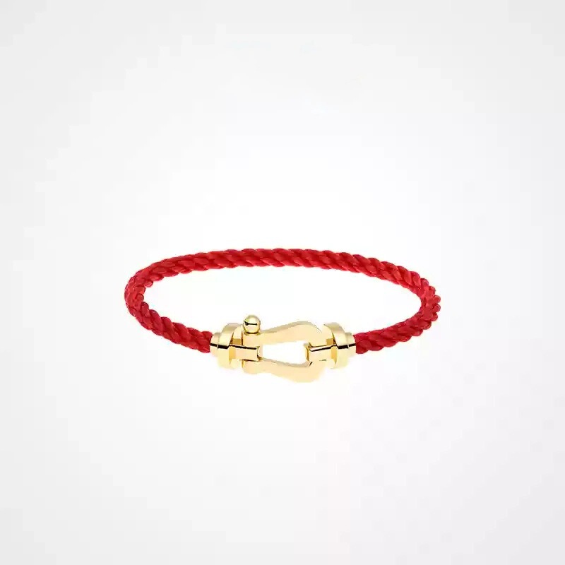 Fred Red Rope Transfer Bracelet Horseshoe Buckle 18K Rose Gold Men's and Women's Couple Diamond Large Bracelet Wholesale Fred Red Rope Transfer Bracelet Horseshoe Buckle 18K Rose Gold Men's and Women's Couple Diamond Large Bracelet Wholesale