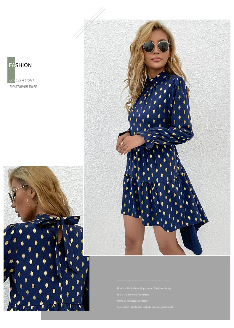 women s polka dot loose irregular dress nihaostyles wholesale clothing NSDMB81858