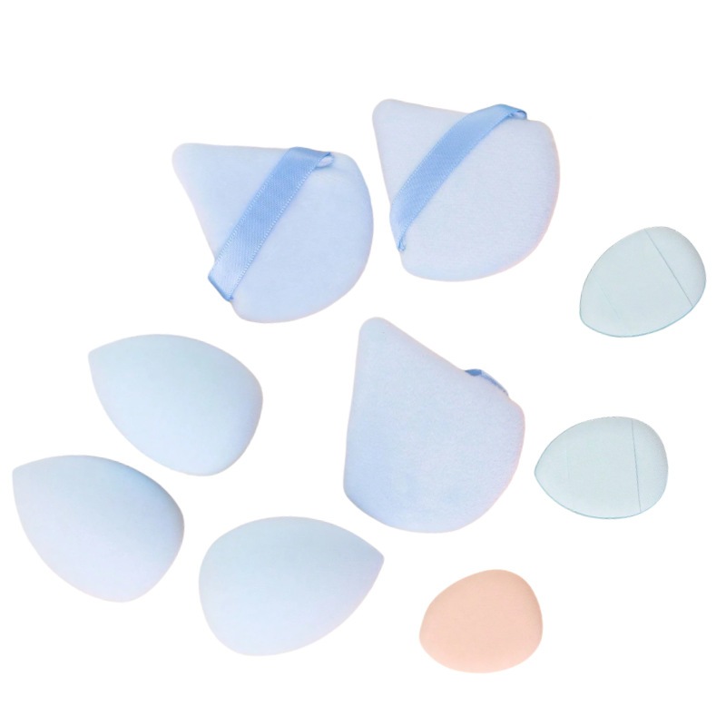 Explosiones transfronterizas de huevos de belleza 9 piezas mini polvo de pulgar flocado polvo de polvo de aire huevo de maquillaje huevo de maquillaje de color