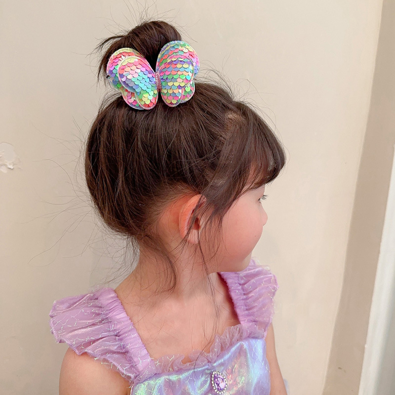 Colorful, Butterfly Pattern Girl'S Gender Cute Style Cute Girl'S Colorful Butterfly Cloth Hair Tie