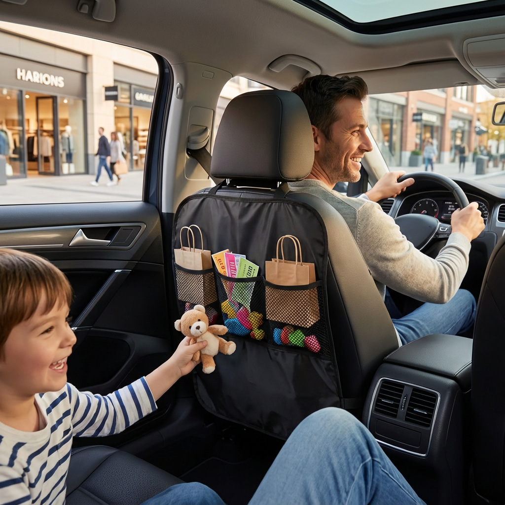 Car Seat Back Anti-Kick Pad Universal Model Front Seat Back Child Anti-Kick Anti-Dirt Storage Bag Organizer Supplies
