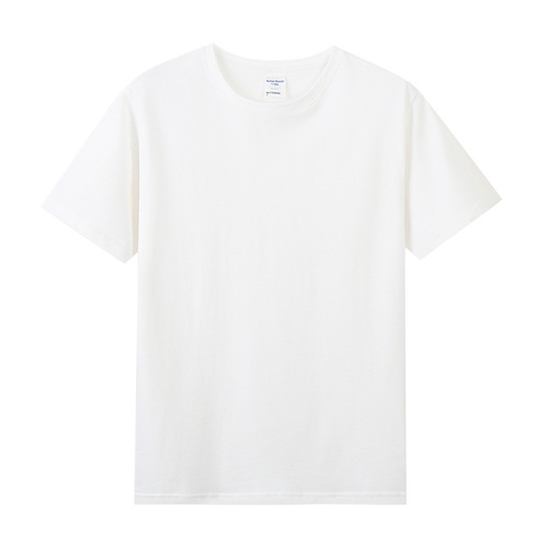 Custom printed LOGO 210g 40-packs pure cotton advertising T-shirts for summer wear, chain store employee short-sleeve workwear, made to order