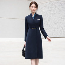 空姐羊毛大衣女秋冬职业毛呢外套医美口腔前台工装案场客服工作服