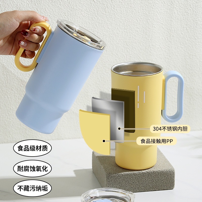 家用随手杯便携双层304不锈钢保温杯高颜值轻奢感咖啡马克杯|undefined