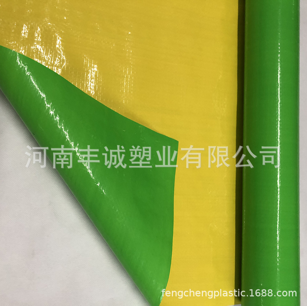 PE农用篷布防雨防晒防水黄绿编织布汽车篷布货场盖布150克