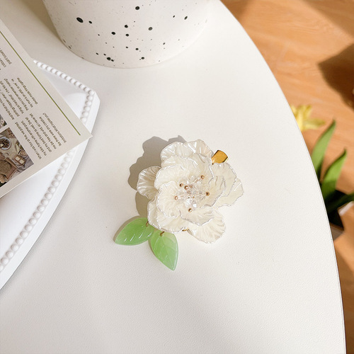 French romantic fairy mountain tea flower hair clip for women, retro side bang clip, high-end temperament hair accessory clip
