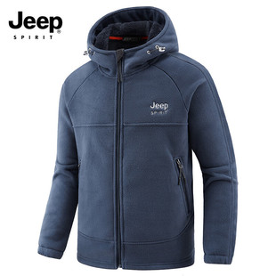 Jeep (JEEP)2024 Fall/Winter New Fleece Cardigan Men's Fall/Winter plus size Fleece Jacket
