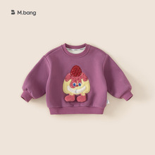 宥宝童装女童加厚加绒卫衣秋冬新款儿童冬季洋气女孩卡通圆领上衣